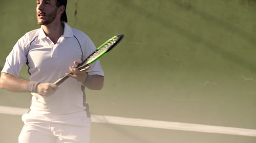 Player practicing forehand and backhand on hardcourt