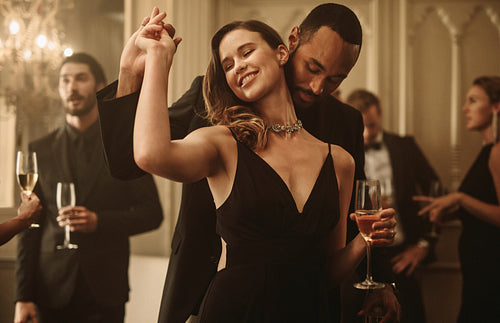 Couple dancing at a gala night