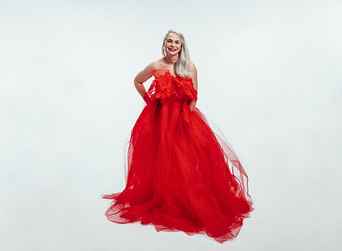 Senior woman in a gorgeous evening gown