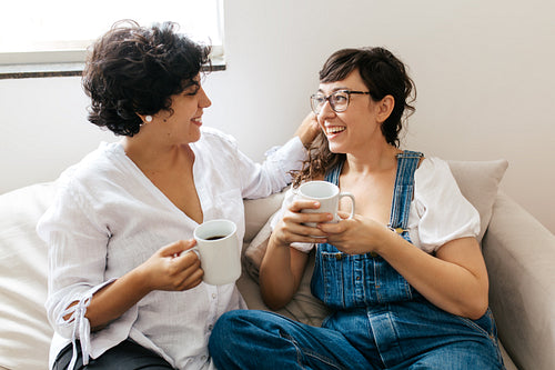 Women couple spending time together