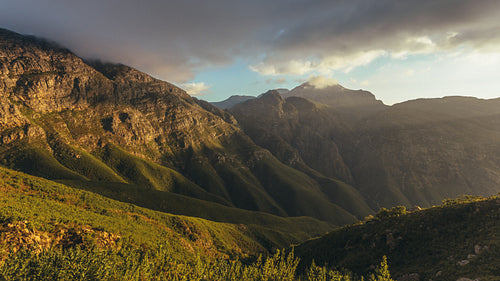 Jonkershoek nature reserve view at sunset