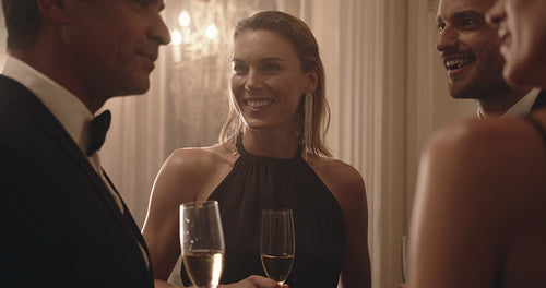 Friends having a good time together at a party