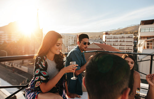 Friends having great time together at party