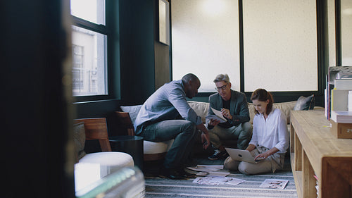 Multi-ethnic business people brainstorming ideas