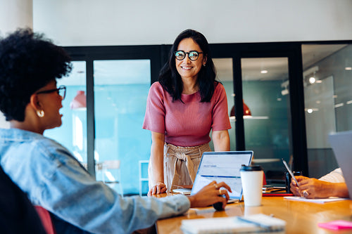 Business meeting in a modern office with colleagues