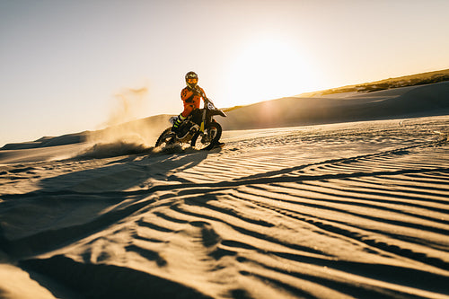 Dirt biking in desert