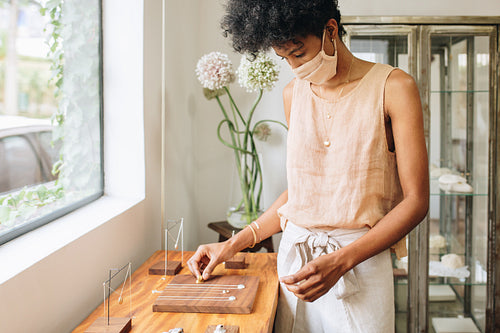 Handmade jewelry articles for display 