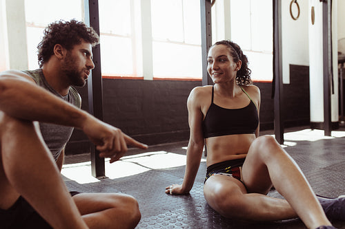 Couple resting after work out