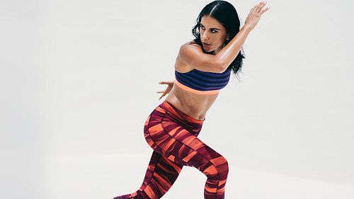 Woman in fitness wear doing workout