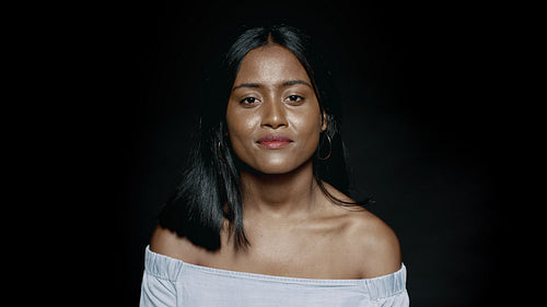 Confident woman smiling