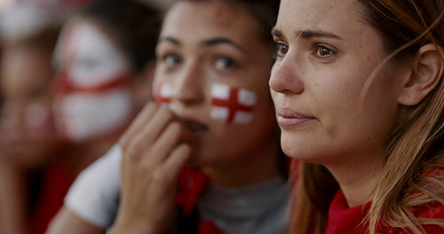 Upset group of english supporters