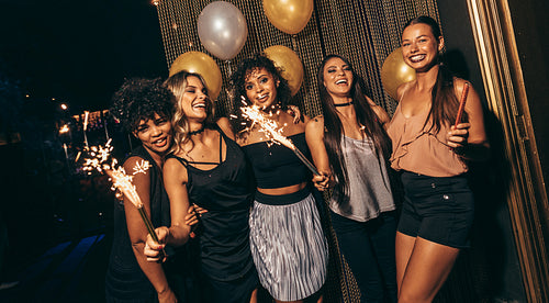 Young people having fun at disco