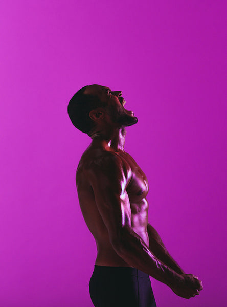 Portrait of muscular man shouting