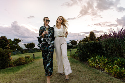 Women together with a glass of wine