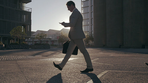 Office going people commuting on bright sunny morning