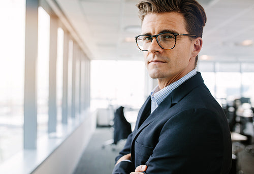 Handsome mature businessman standing in office
