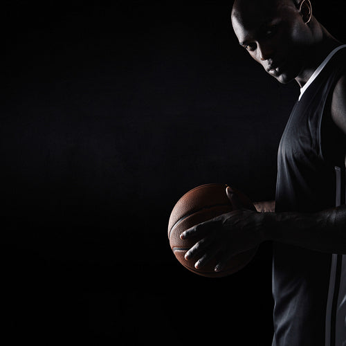 Strong young basketball player