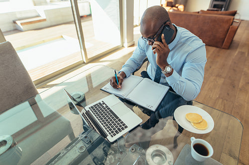 Businessman at work in office