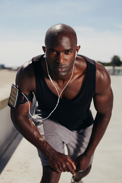 Fit young guy on his mark