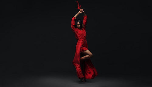 Elegant woman dancing contemporary dance