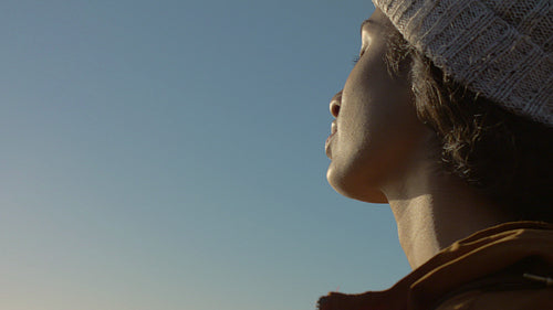 African female enjoying the view outdoors