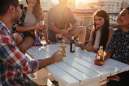 Casual party on the roof 
