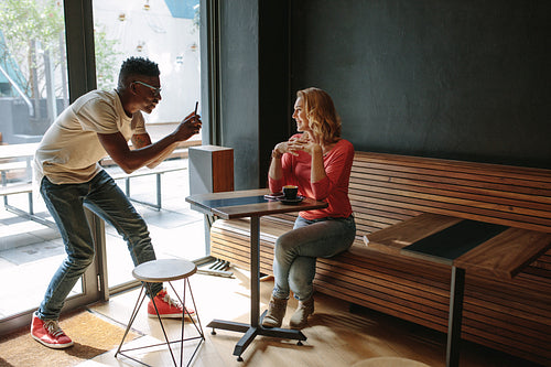 Friends at a coffee shop