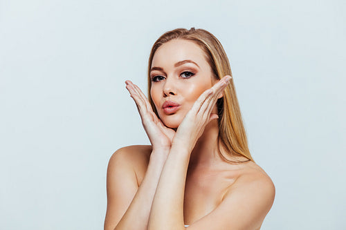 Face of young woman with beautiful skin