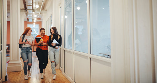 Group of college students after lecture