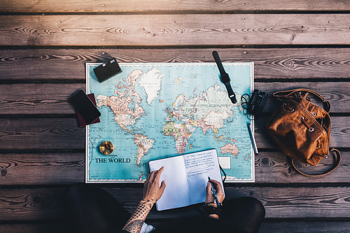 Tourist Planning tour using world map.