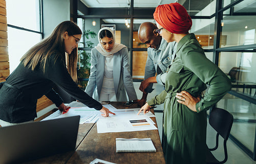 Creative designers having a meeting in a modern office