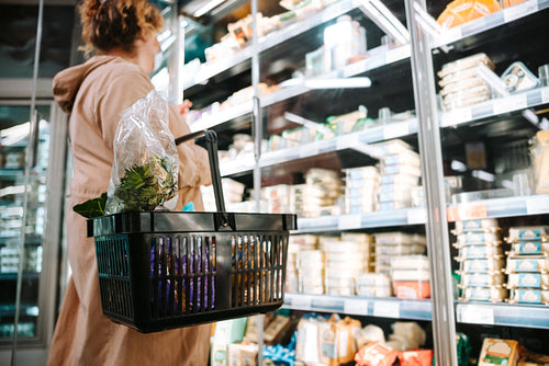 Shopper in a supermarket