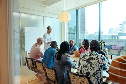 Marketing team engaged in a strategic planning meeting