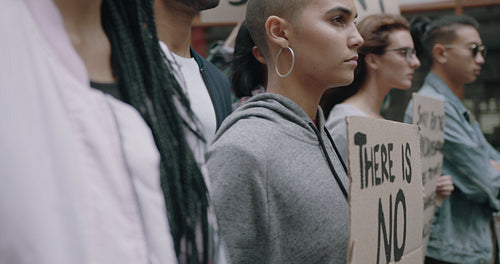 Activists doing a silent protest on global warming