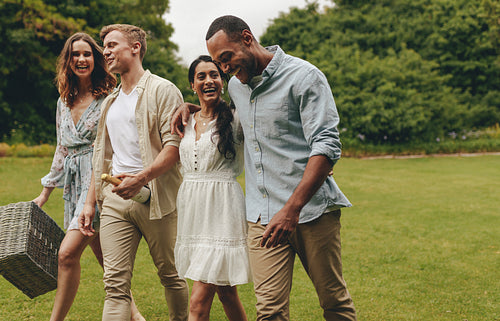 Group of friends on a picnic