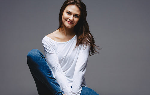 Gorgeous woman in elegant casuals