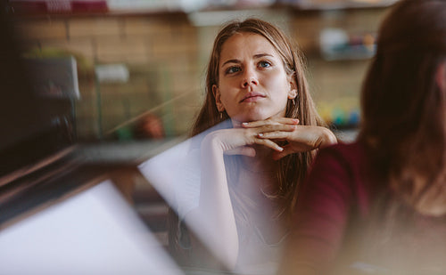 Student attentively listening to the lecture