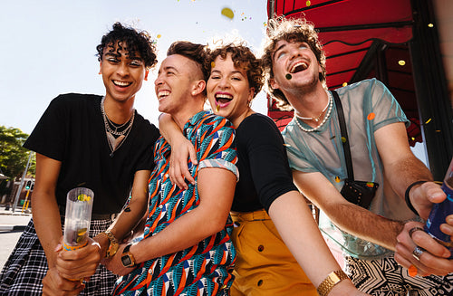 Friends celebrating their friendship