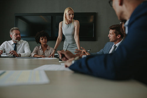 Business people having a project discussion