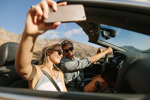 Selfie on a road trip