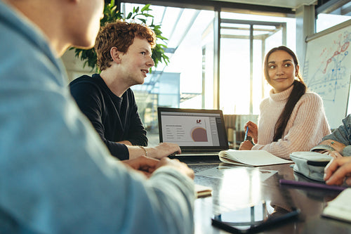 Students working on project in university