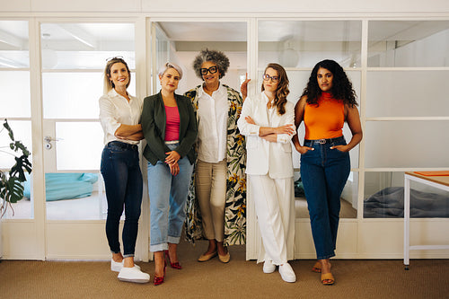 Confident businesswomen looking at the camera in an office