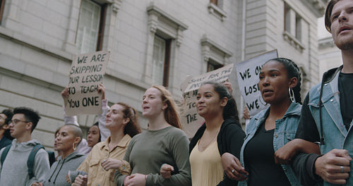 Students skipping school and protesting