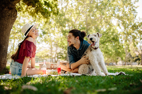 Couple having fun on picnic