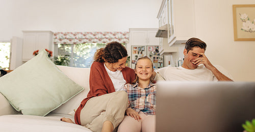 Happy family having great time together indoors