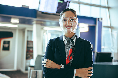 Ground attendant working during pandemic