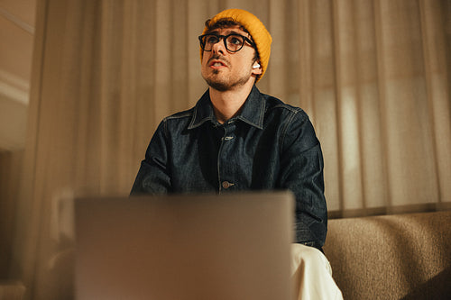 Creative professional on a video call in the modern office