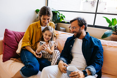 Family time at home on couch