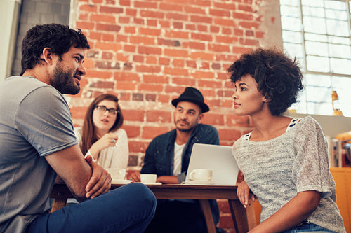 Young people meeting at a coffee shop
