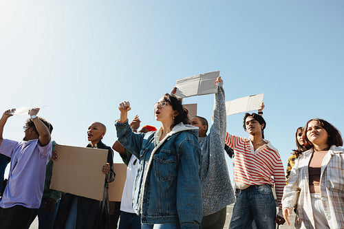 Demonstrators march in solidarity for change in the world